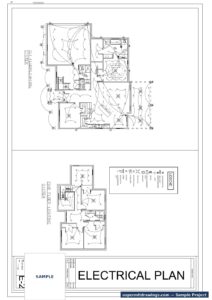 Electrical plan sheet showing lighting layout, circuiting and fixture legend